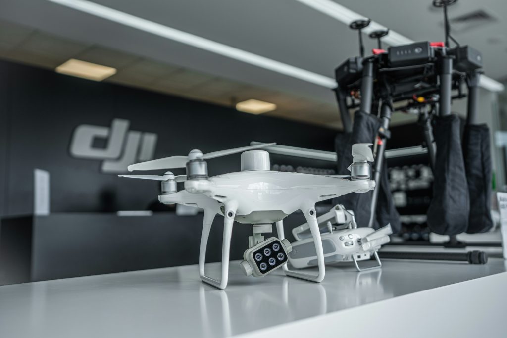 Industrial drone systems for automated inventory tracking and precision manufacturing facility inspection